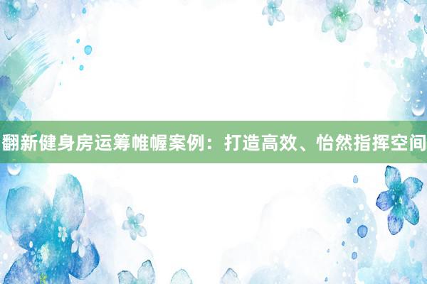 翻新健身房运筹帷幄案例：打造高效、怡然指挥空间